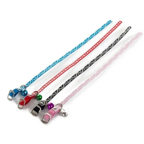 Ошейник для кошек и собак с колокольчиком, регулируемый 30 см чёрный